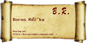 Boros Réka névjegykártya